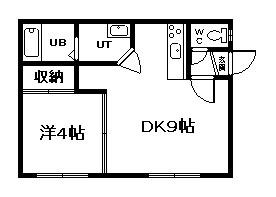 JR富良野線 緑が丘駅(北海道) 徒歩36分 2階建 築35年(1DK/2階)の間取り写真