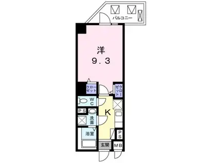 シンセリティグレイス南大井(1K/4階)の間取り写真