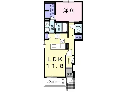 アルセア(1LDK/1階)の間取り写真