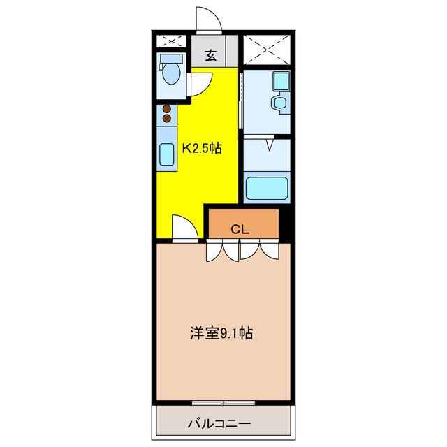 コンビブレ(1K/1階)の間取り写真