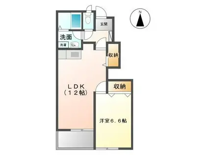 美和II(1LDK/1階)の間取り写真