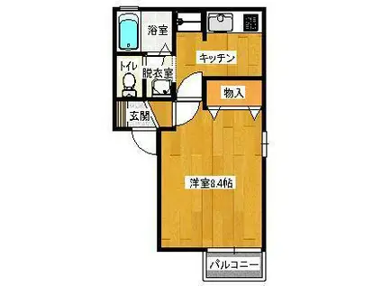 セジュール大町(1K/2階)の間取り写真