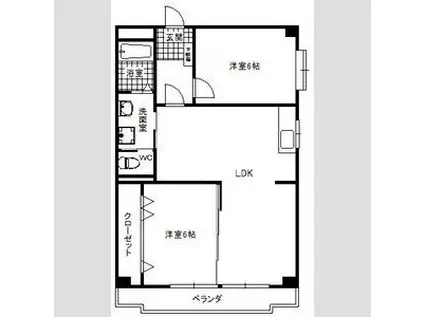 三鉦マンション(2LDK/3階)の間取り写真