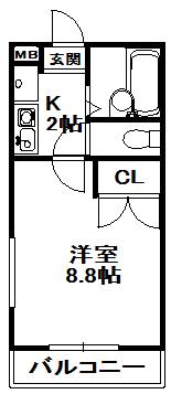 カーサフォレスタ(1K/1階)の間取り写真