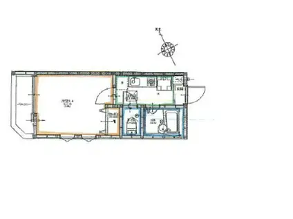 アドバンステージ岡沢(1K/1階)の間取り写真