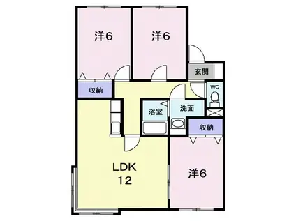 メゾン・ド・エスポワール(3LDK/1階)の間取り写真