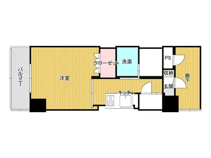 スプリングマンション(1DK/4階)の間取り写真