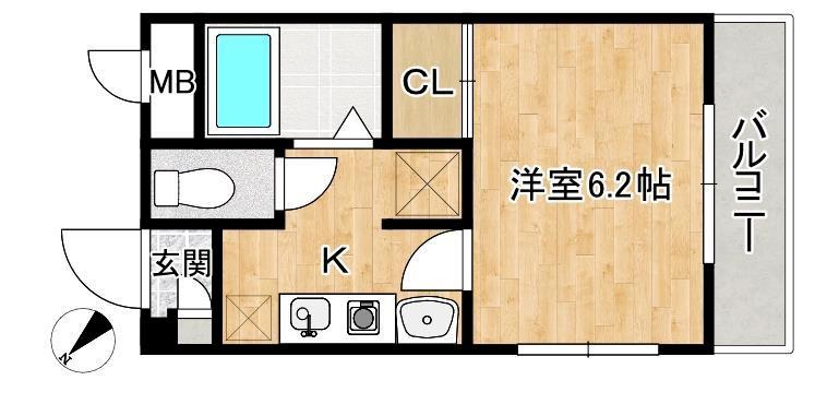 セピアコートZEN(1K/4階)の間取り写真
