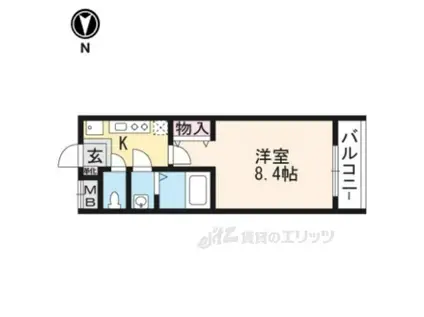 プリモベント円町(1K/4階)の間取り写真