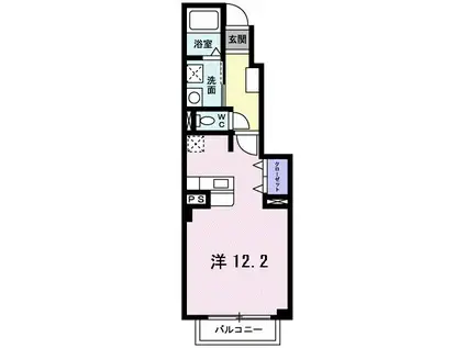 グレイスフルB(ワンルーム/1階)の間取り写真