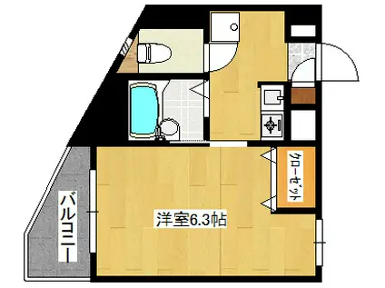 グレースパーク元住吉(1K/2階)の間取り写真