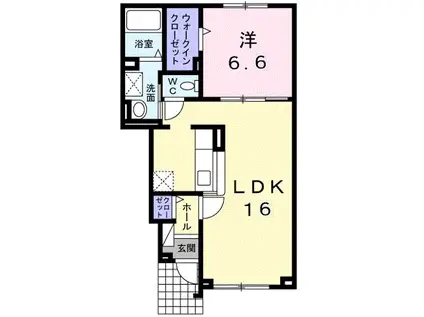 ベル フィオーレ(1LDK/1階)の間取り写真