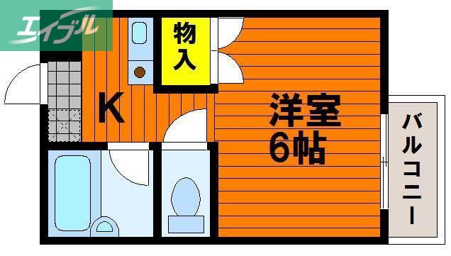 ファイブ南方(1K/3階)の間取り写真