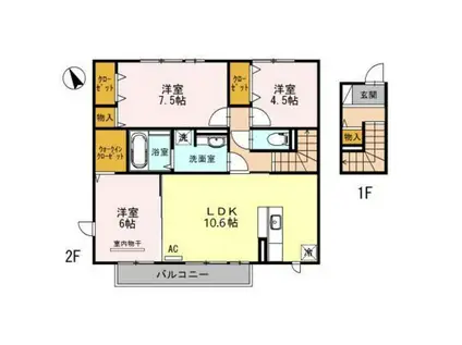 雅 MIYABI S(3LDK/2階)の間取り写真