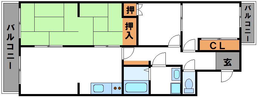 グリーンマンション長尾(4LDK/5階)の間取り写真