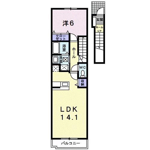 パーク・イーストII(1LDK/2階)の間取り写真