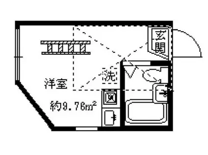 クレールメゾン代々木上原B(ワンルーム/2階)の間取り写真