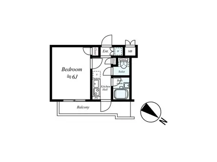 ルーブル新宿西落合七番館(1K/2階)の間取り写真