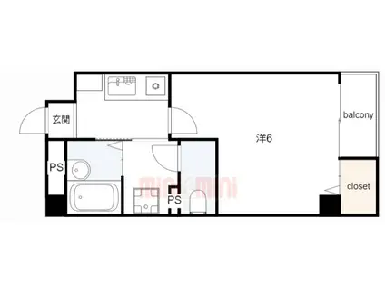 シロハイヌ尼崎II(1K/8階)の間取り写真