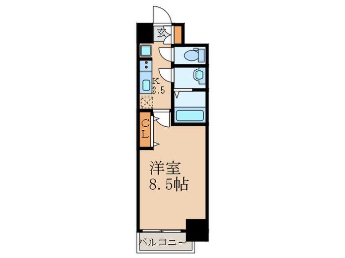 プレサンス大曽根駅前ファースト(1K/2階)の間取り写真