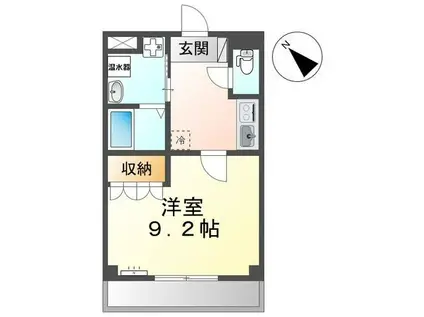 レジデンス淵野辺(1K/1階)の間取り写真