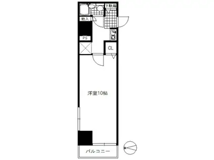 高崎鞘町シティハウス(1K/3階)の間取り写真