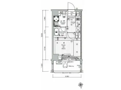 シーフォルム学習院下(1K/6階)の間取り写真