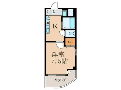 レオナイン・ベガ(1K/2階)の間取り写真