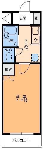 コーポNK(1K/2階)の間取り写真
