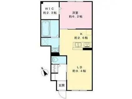 トレネオコーポ(1LDK/1階)の間取り写真