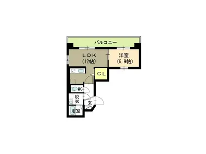 シルバーハイツ(1LDK/4階)の間取り写真