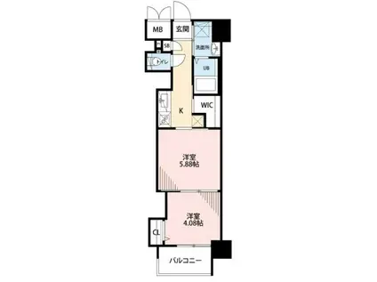 ウイングス門司駅前(2K/13階)の間取り写真