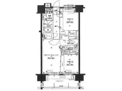 クレア堀切菖蒲園(2LDK/10階)の間取り写真