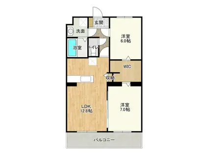 ベレッツァ神田町II(2LDK/2階)の間取り写真