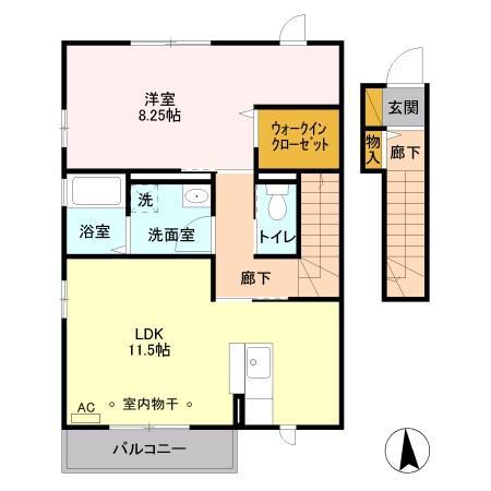 コーポIWAZAKI202(1LDK/2階)の間取り写真