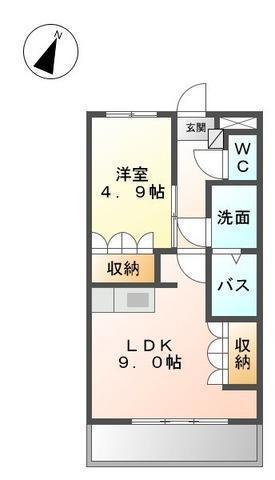 サングリーンズ(1LDK/3階)の間取り写真