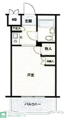 キャッスルマンション坂戸(1K/4階)の間取り写真