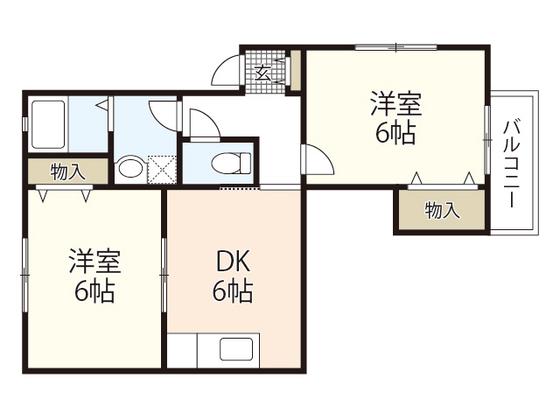 パストラル五日市中央(2DK/1階)の間取り写真