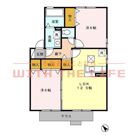 グランドールシャトー(2LDK/1階)の間取り写真
