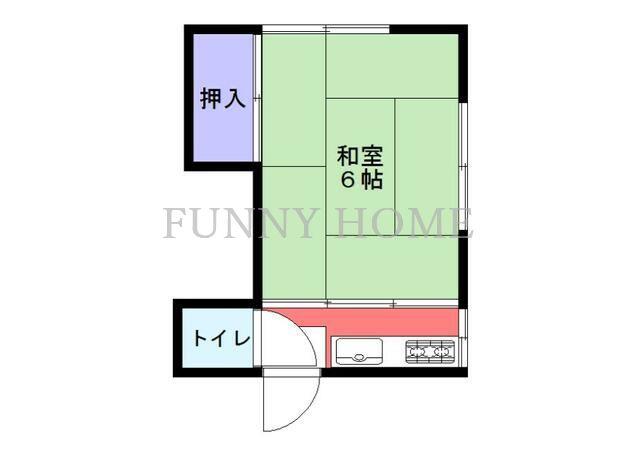 田村荘(1K/2階)の間取り写真