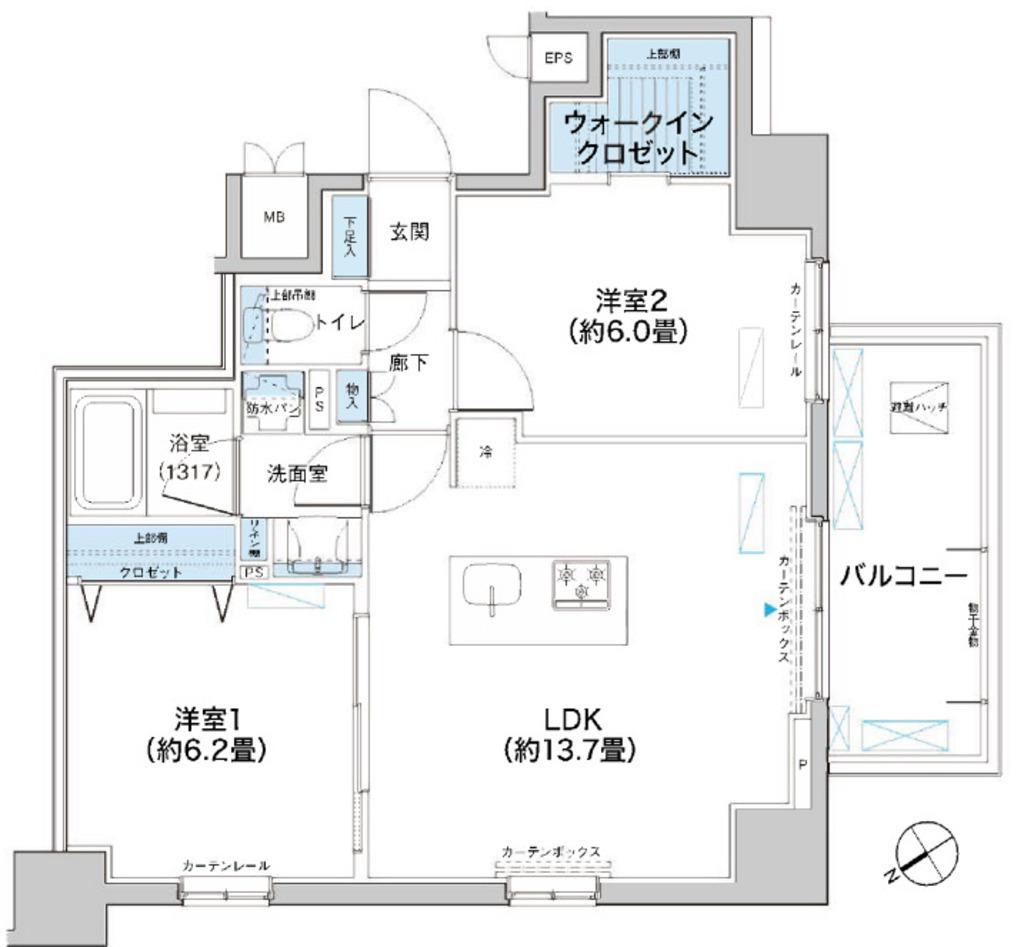 マイトリィ四谷(2LDK/9階)の間取り写真