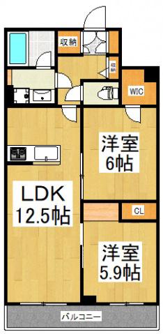 リンデンバウム(2LDK/2階)の間取り写真