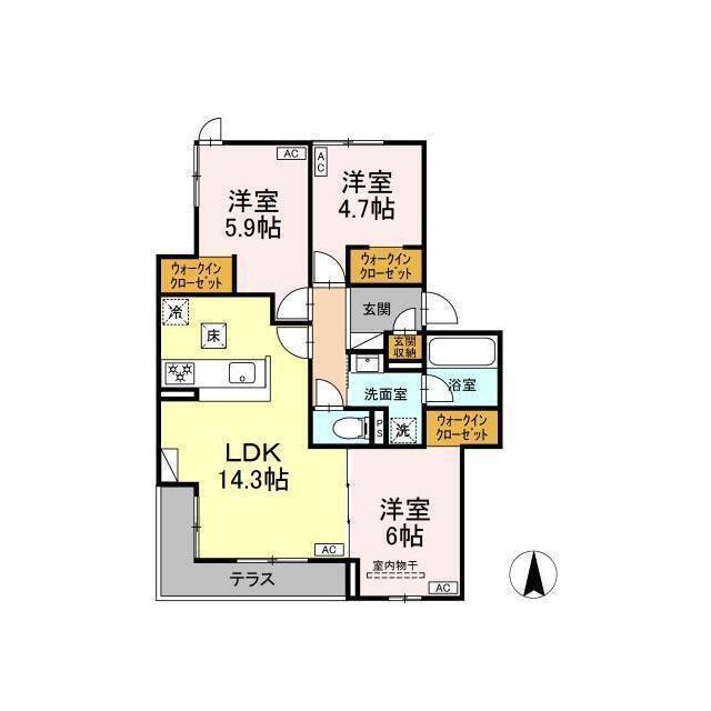 D-ROOM長泉町竹原PJ(3LDK/1階)の間取り写真