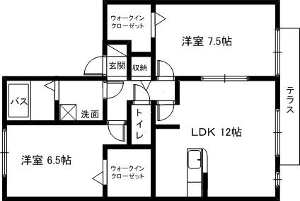 ルミエール(2LDK/2階)の間取り写真