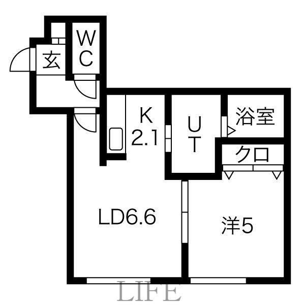 GENTILE(1LDK/2階)の間取り写真