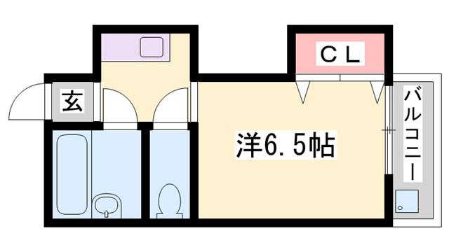 セントポーリア(1K/4階)の間取り写真