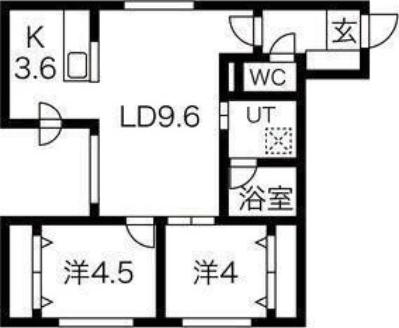 シティレジデンス啓明(2LDK/1階)の間取り写真