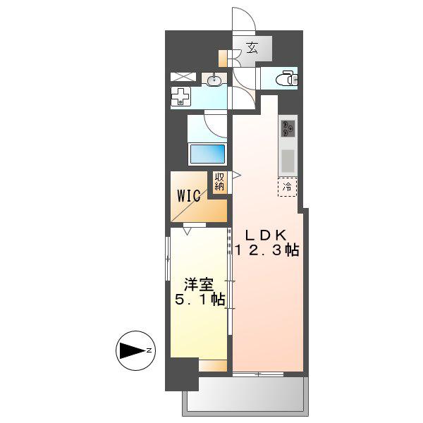 SOU大須(1LDK/6階)の間取り写真