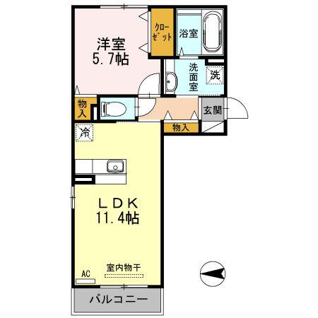 グレイス・K(1LDK/3階)の間取り写真