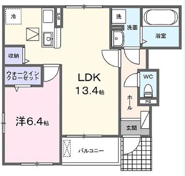 レフィナード 寿(1LDK/1階)の間取り写真